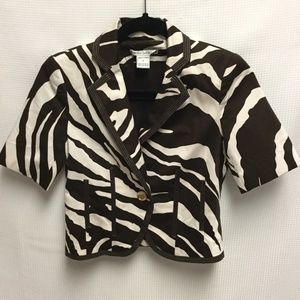 Animal print cropped jacket